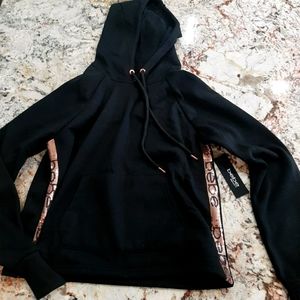 Bebe Sport hooded sweatshirt with sequin sides